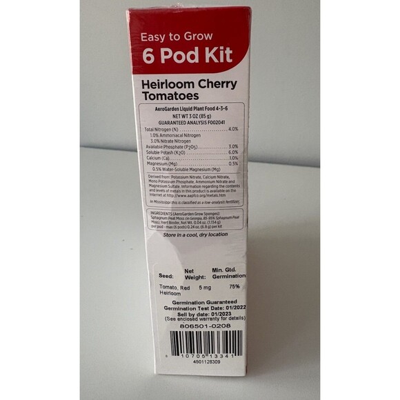 AeroGarden Heirloom Cherry Tomato Seed Pod Kit  6 Pods  SEALED Sell By 01/2023 - Picture 4 of 8